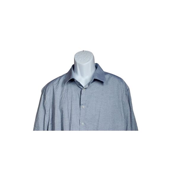 Joseph Abboud Sport Shirt XXL Button Up Short Sleeve Blue Geometric Print Casual - Picture 2 of 9